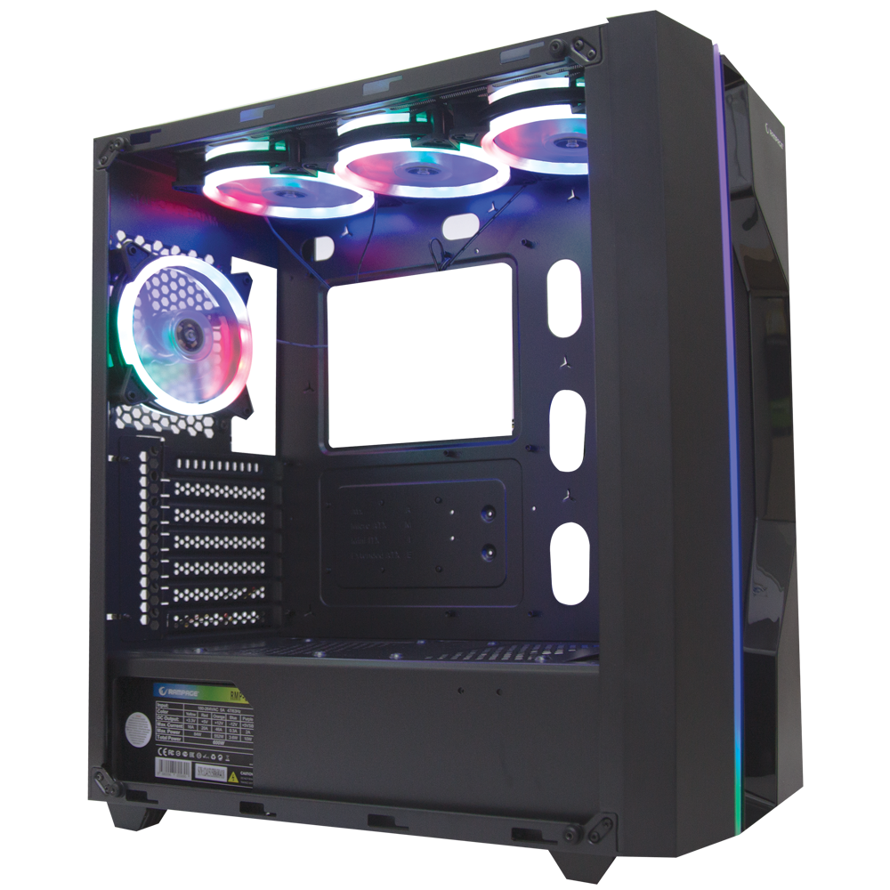 ALPHA-X A Adet ARGB Fanlı 600W 80 Plus Bronze RGB Led Şerit 1*Usb 3.0 2*Usb 2.0 Oyuncu Kasası - Rampage