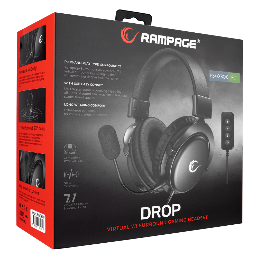 R36 DROP 7.1 Oyuncu Kulaklığı - Rampage