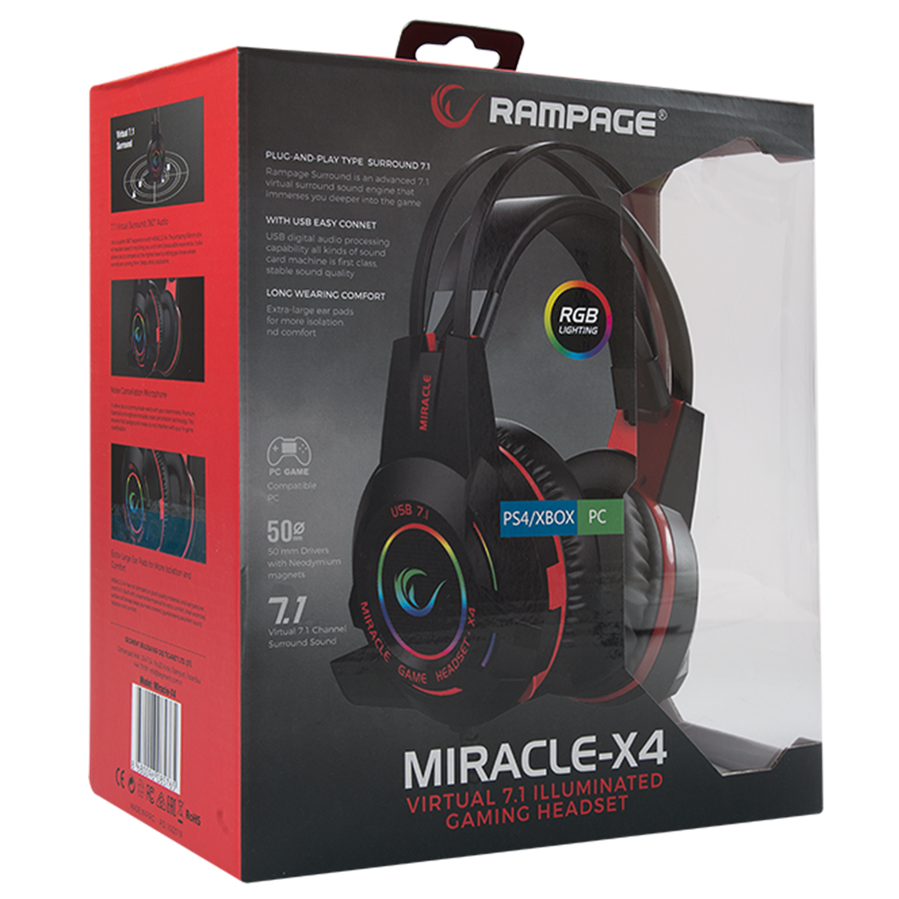 MIRACLE X4 RGB 7.1 Oyuncu Kulaklığı - Rampage