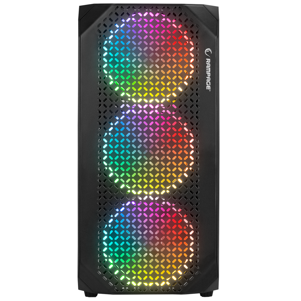 ZUKO 600W 80+ BRONZE Siyah emperli Camlı ATX Mid-T Gaming Oyuncu Kasası - Rampage