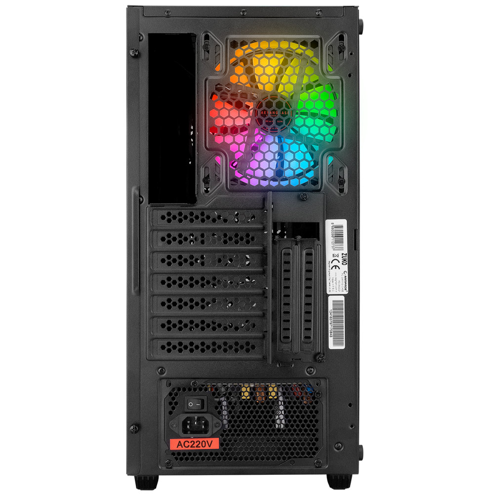 ZUKO 600W 80+ BRONZE Siyah emperli Camlı ATX Mid-T Gaming Oyuncu Kasası - Rampage