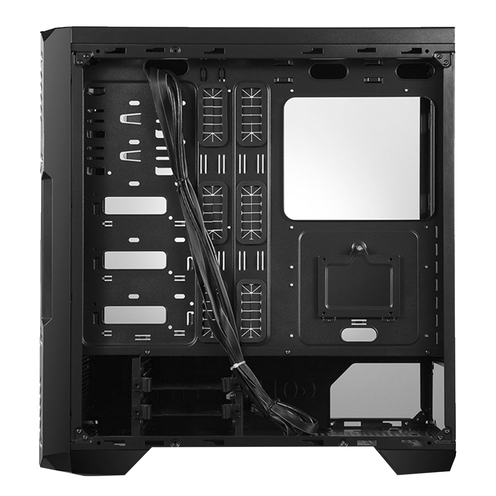 AZOR 4*12cm RGB Fanlı 600W 80 Plus Bronze Siyah Tempered Glass Oyuncu Kasası - Rampage