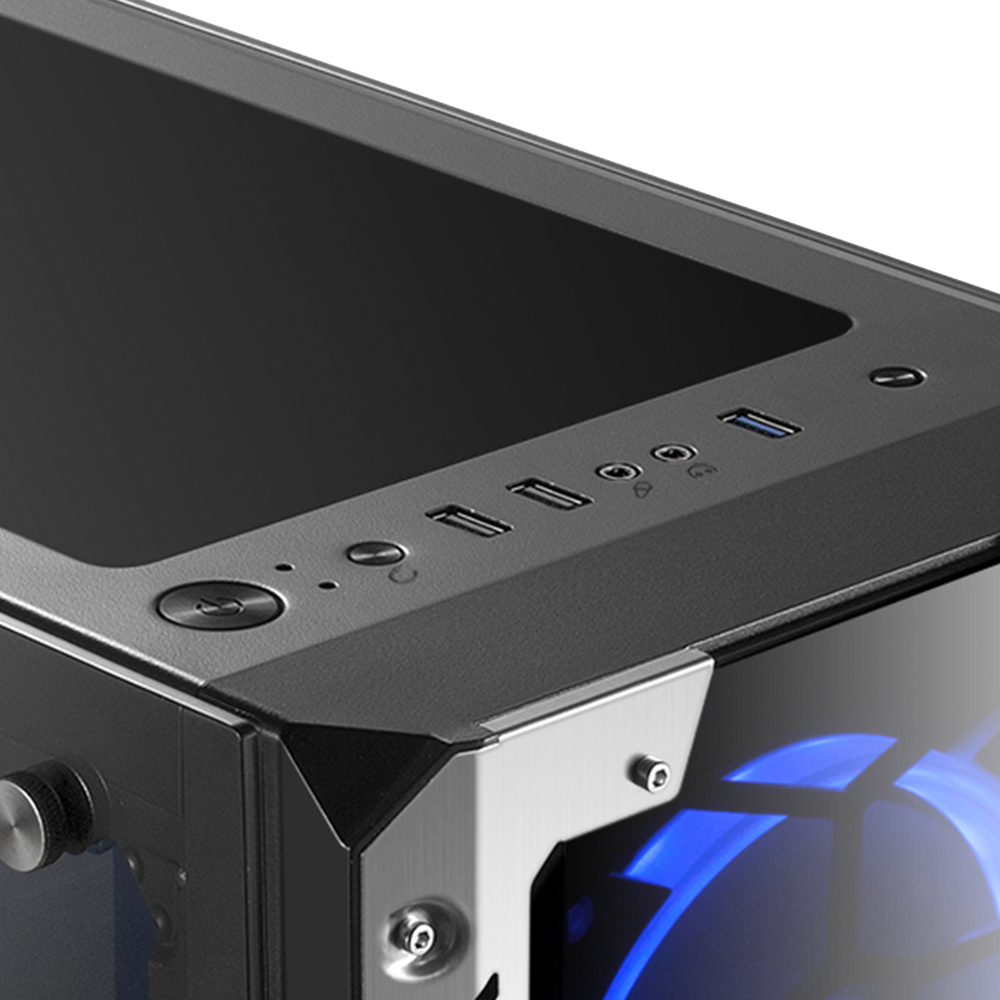 AZOR 4*12cm RGB Fanlı 600W 80 Plus Bronze Siyah Tempered Glass Oyuncu Kasası - Rampage