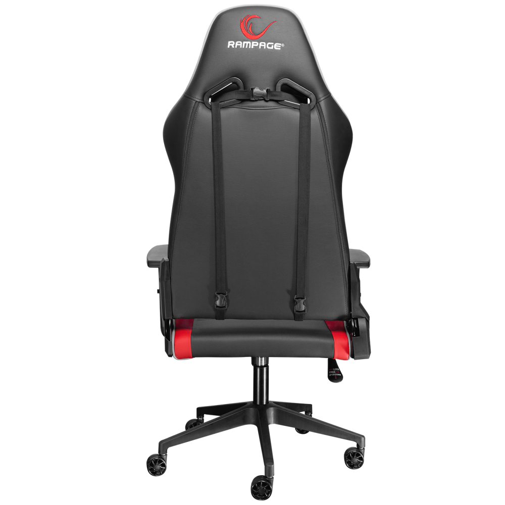 KL-R77 3D Kol,Tam Dökme Süngerli Siyah/Kırmızı Oyuncu Koltuğu - Rampage