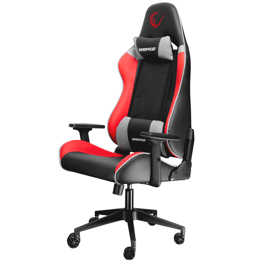 KL-R77 3D Kol,Tam Dökme Süngerli Siyah/Kırmızı Oyuncu Koltuğu - Rampage