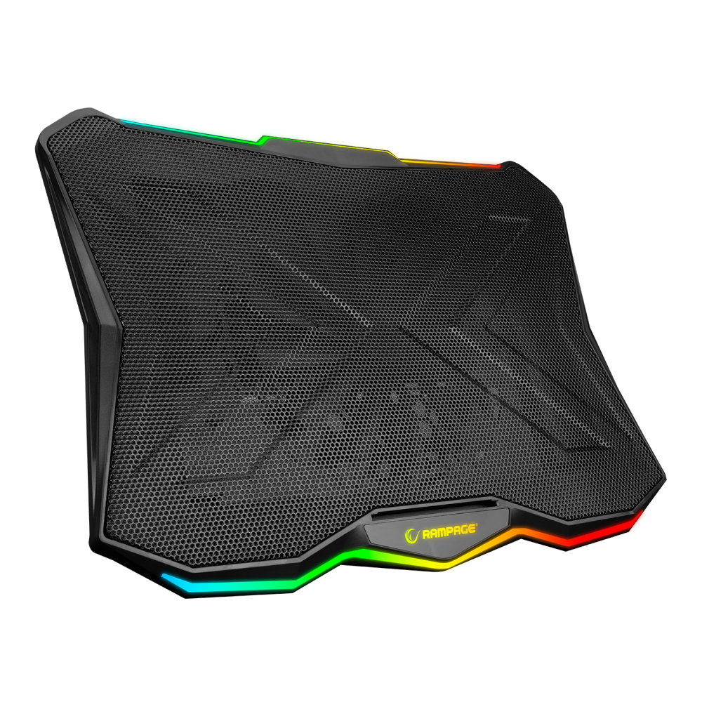 AD-RC8 SHOWY Siyah 180mm Fan 15-17 RGB Işıklı Notebook Soğutucu Stand - Rampage