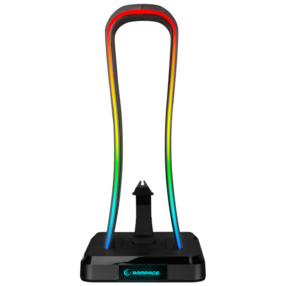 RM-H77 X-BASE Siyah RGB Işıklı 4*Usb Port Kulaklık İçin Stand - Rampage