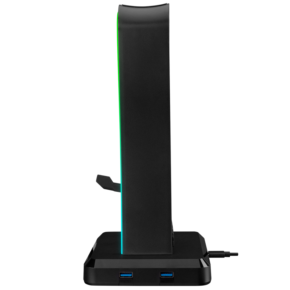RM-H77 X-BASE Siyah RGB Işıklı 4*Usb Port Kulaklık İçin Stand - Rampage