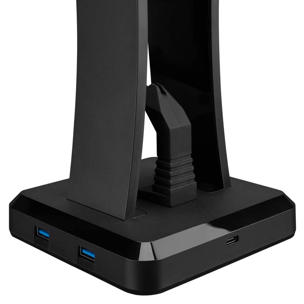 RM-H77 X-BASE Siyah RGB Işıklı 4*Usb Port Kulaklık İçin Stand - Rampage