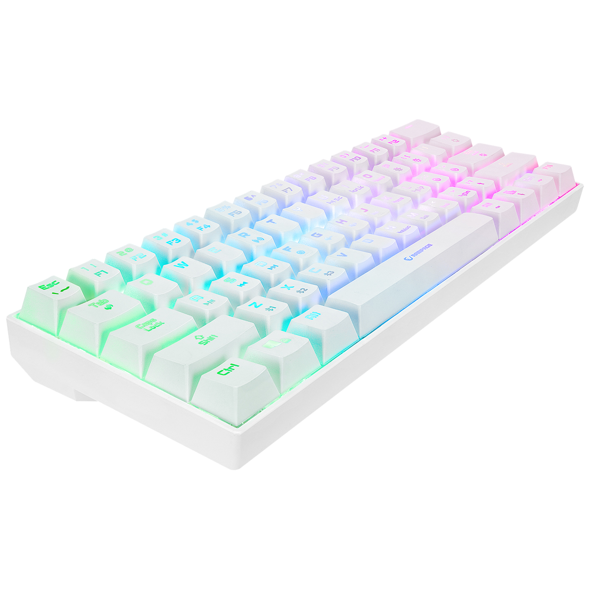 Kb-Rx63 B-Atom Bluetooth Blue Switch 63 Key US Layout Mini Gaming Keyboard-White