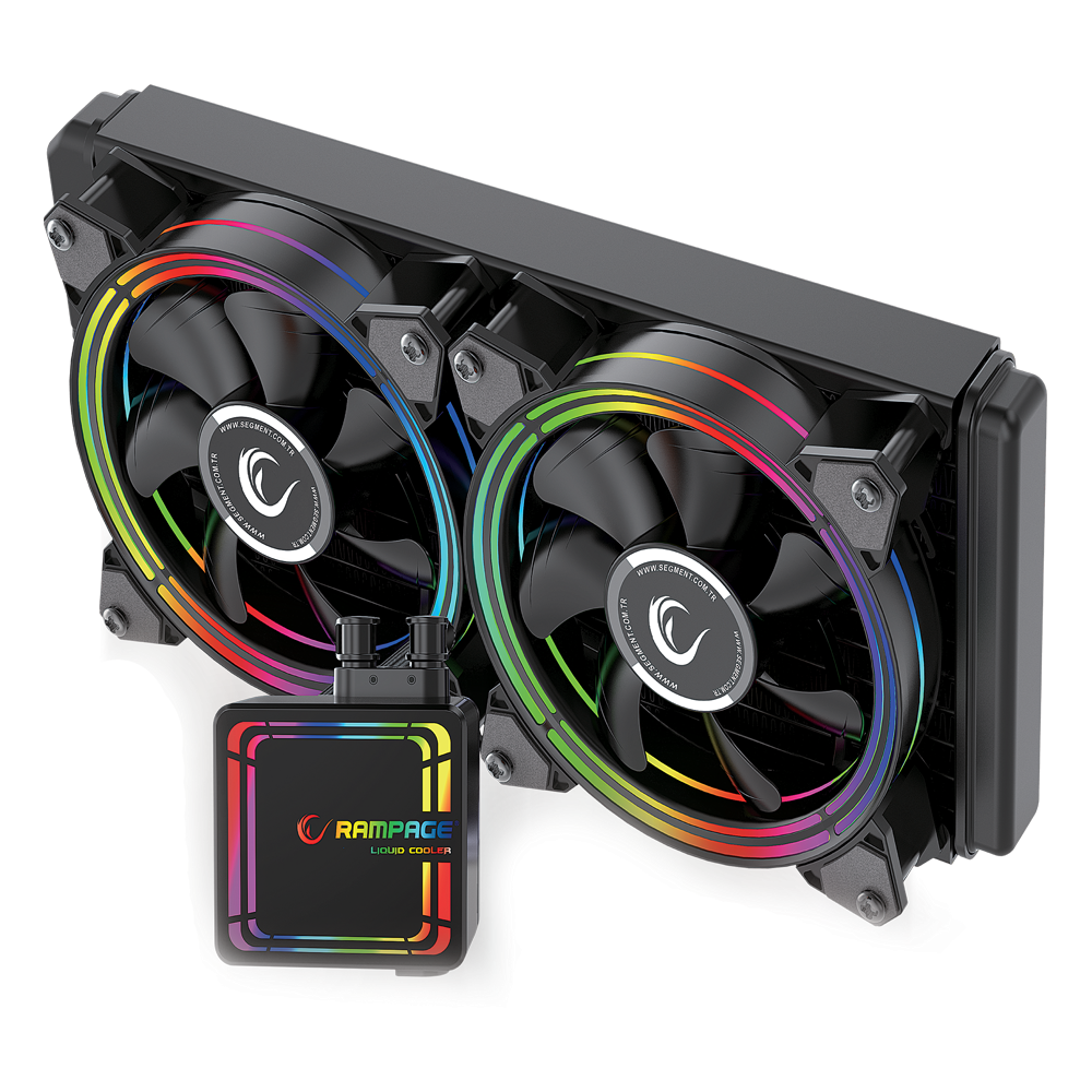 AQUA240-RGB 42.5 CFM 2000RPM 12cm AMD/Intel LGA1200 Uyumlu S-RGB 240mm Sıvı Soğutmalı CPU Fan - Rampage