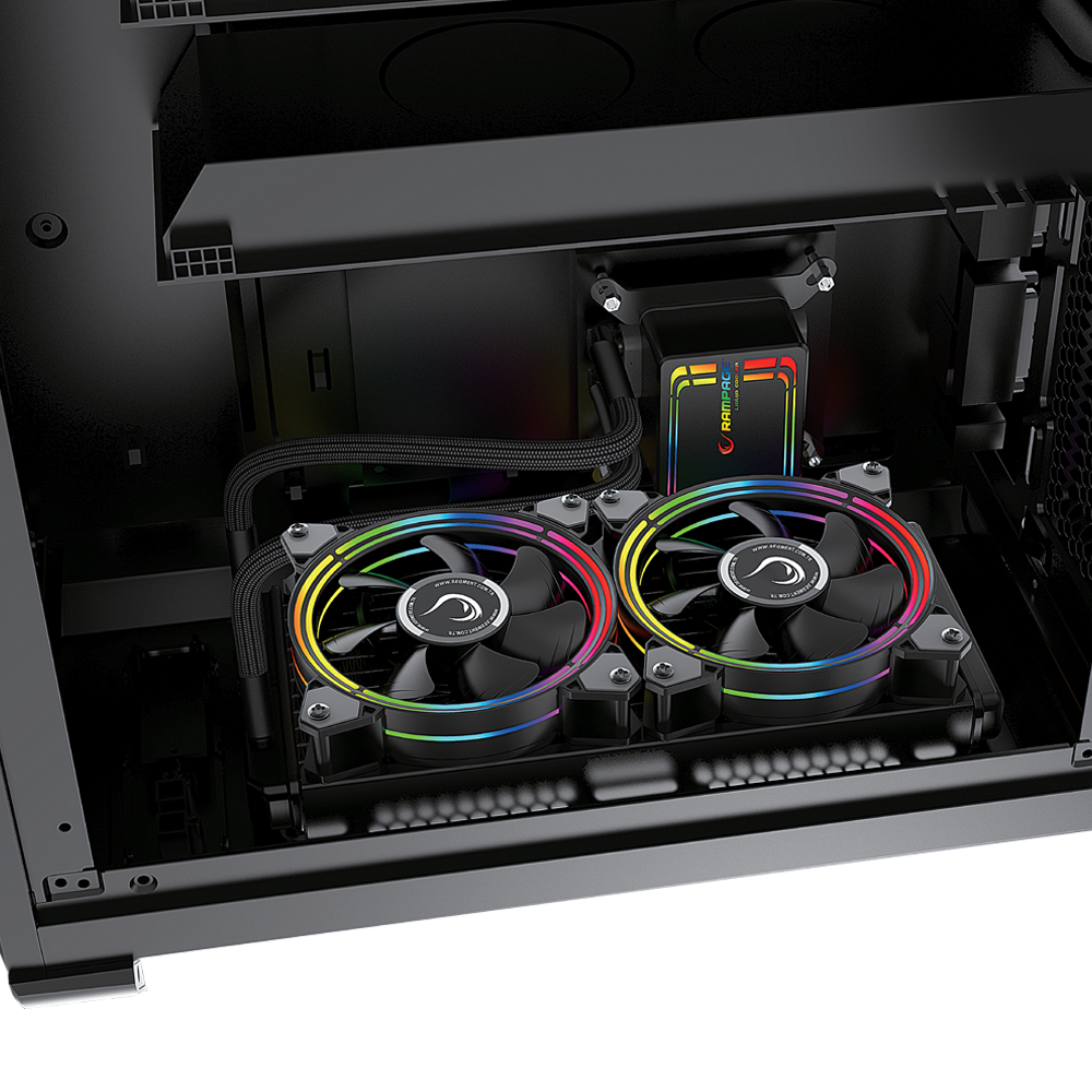 AQUA240-RGB 42.5 CFM 2000RPM 12cm AMD/Intel LGA1200 Uyumlu S-RGB 240mm Sıvı Soğutmalı CPU Fan - Rampage