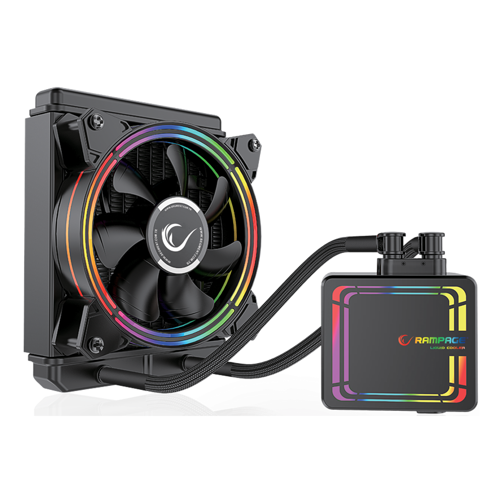 AQUA120-RGB 42.5 CFM 2000RPM 12cm AMD/Intel LGA1200 Uyumlu S-RGB 120mm Sıvı Soğutmalı CPU Fan - Rampage