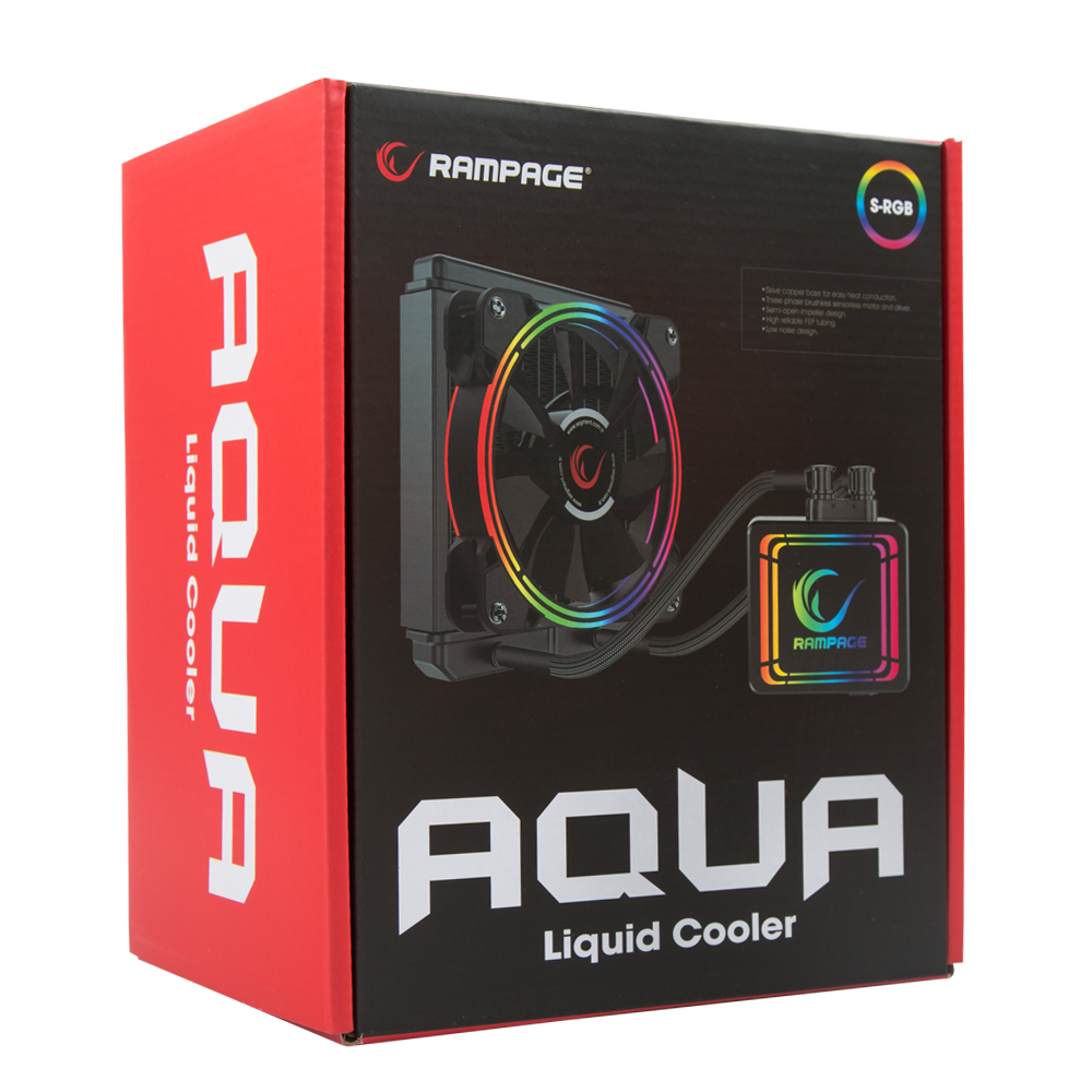 AQUA120-RGB 42.5 CFM 2000RPM 12cm AMD/Intel LGA1200 Uyumlu S-RGB 120mm Sıvı Soğutmalı CPU Fan - Rampage