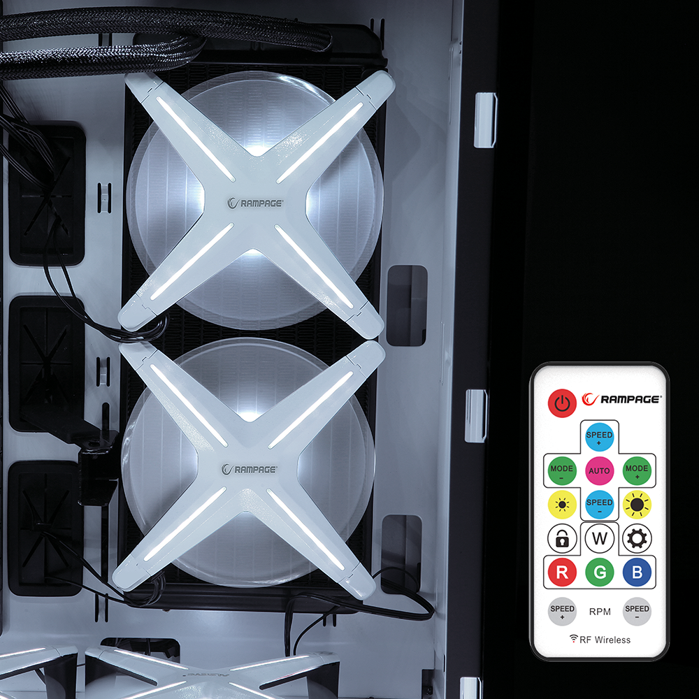 X12 RGB KIT RGB 1200rpm Beyaz Gaming Oyuncu Kasa Fan Kiti - Rampage