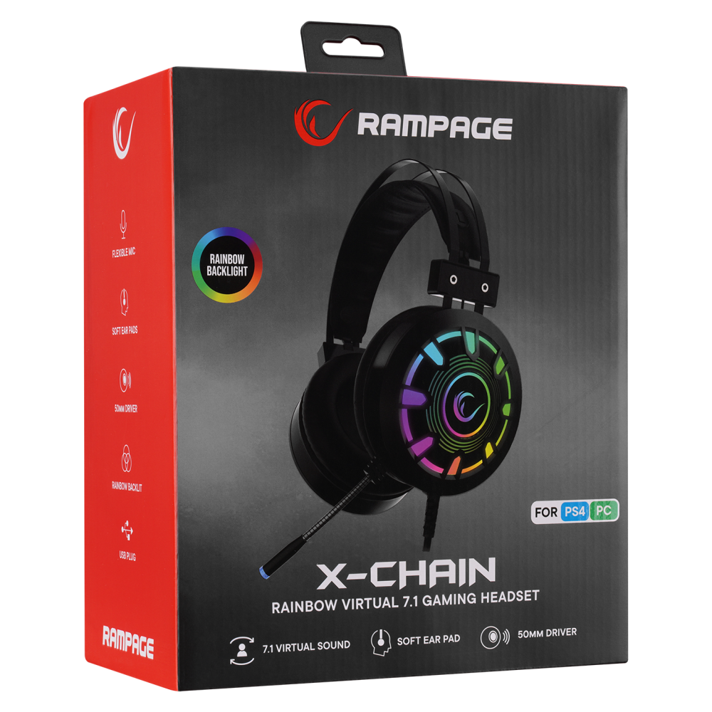 RM-K59 X-CHAIN 7.1 Oyuncu Kulaklığı - Rampage