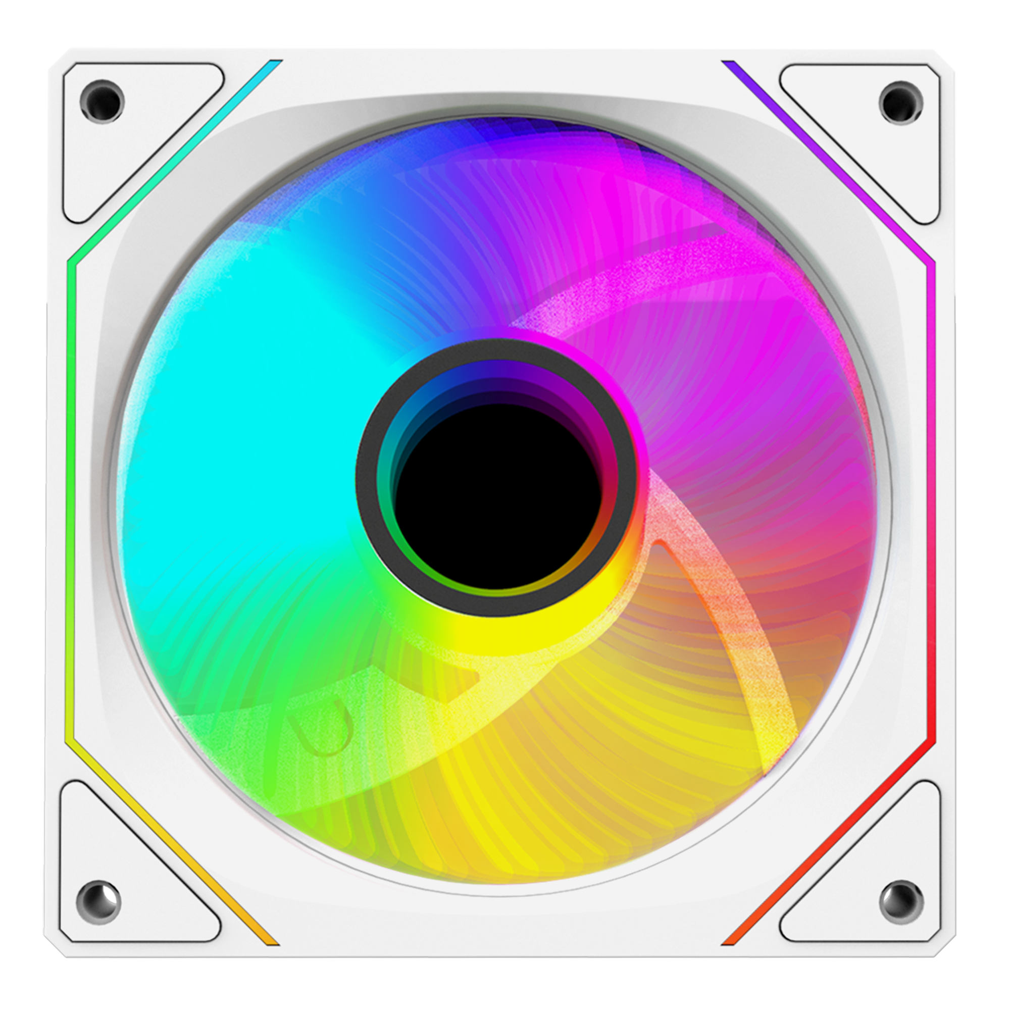 7C-120B 120*120*25mm Double Ring Aynalı ARGB Beyaz Kasa Fanı - Rampage