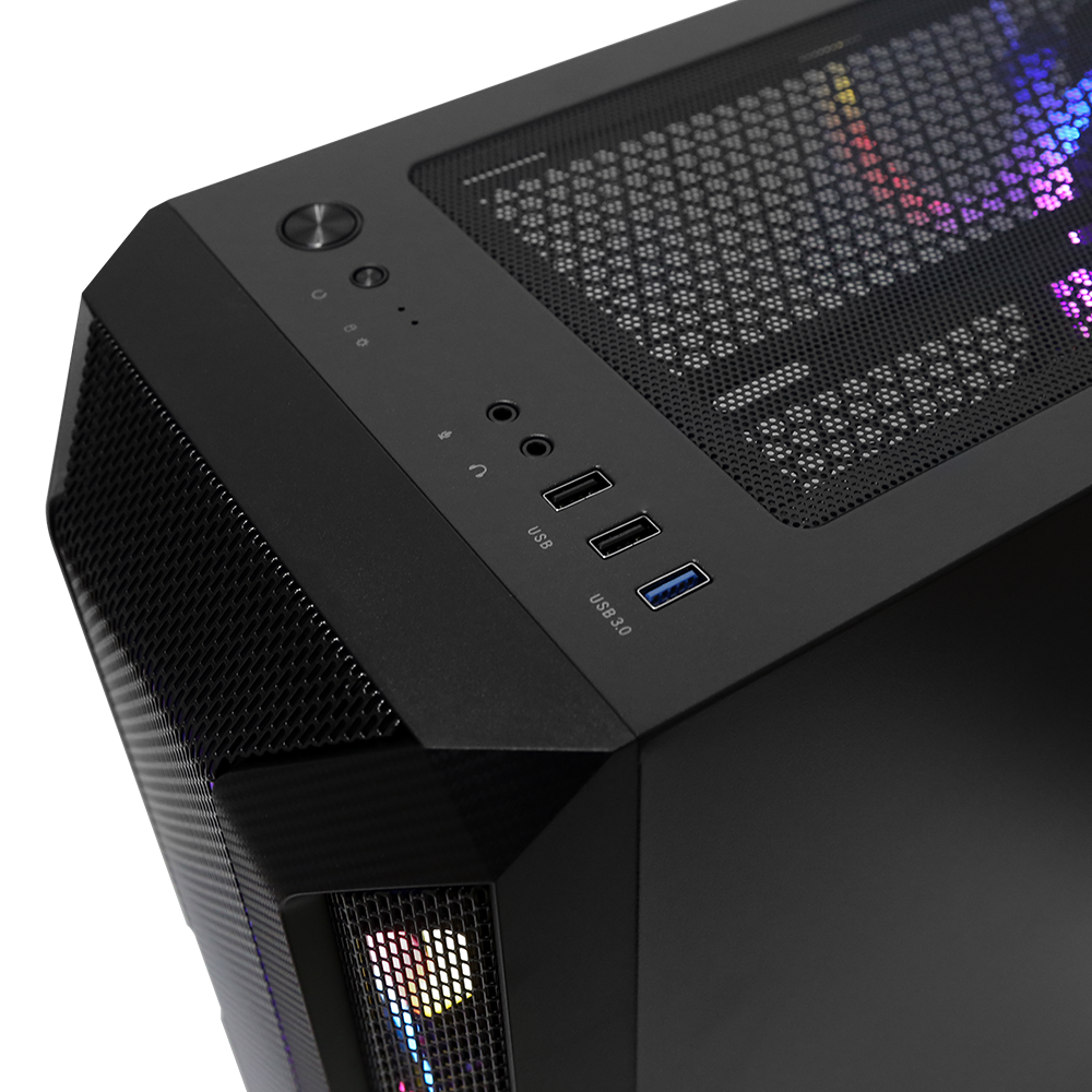 REACTION 600W 80+ BRONZE Temperli Camlı 4*Rainbow Fanlı Gaming Oyuncu Kasası - Rampage