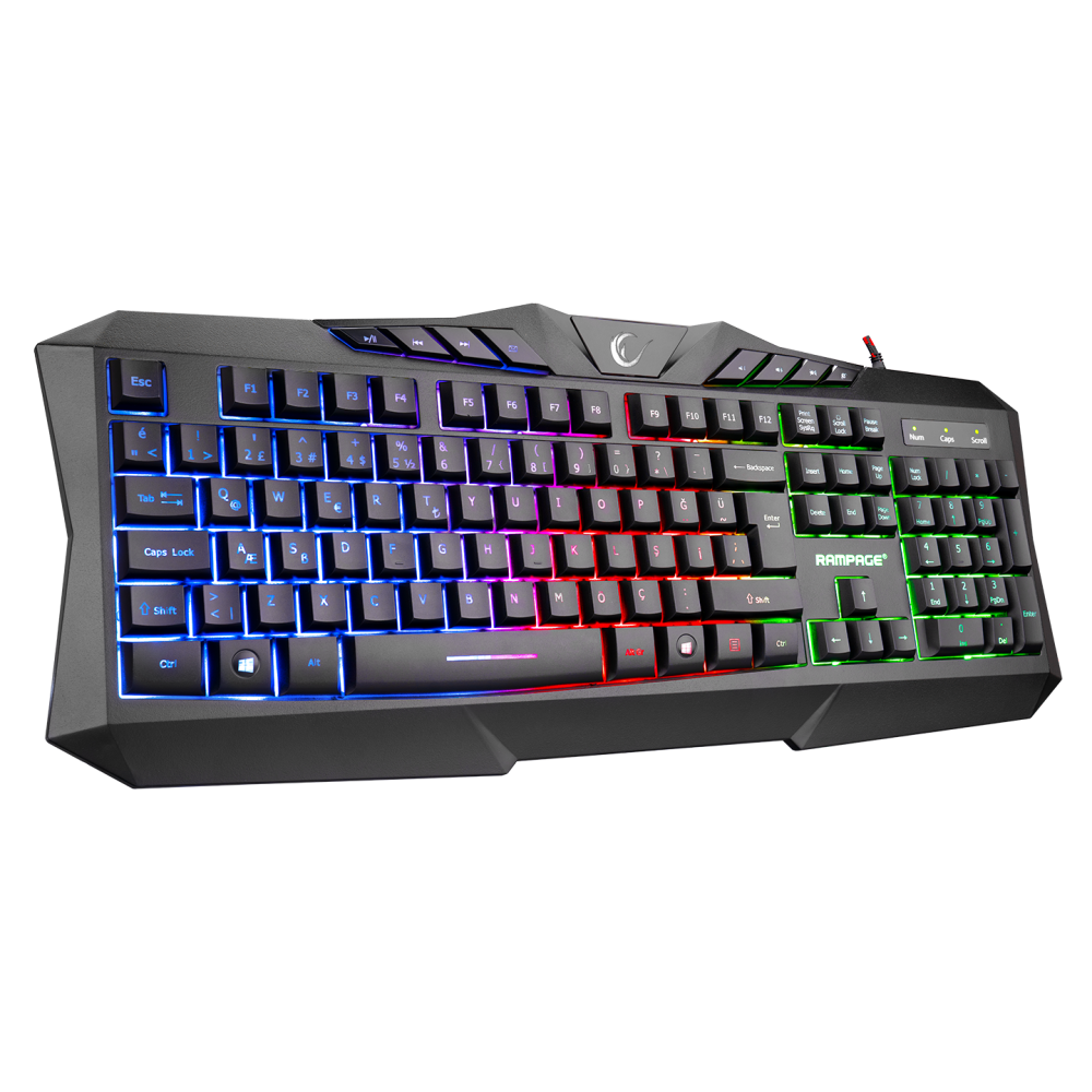 KM-404 ARGENTI Gaming Combo Q Klavye + Kulaklık + Mouse + Mousepad - Rampage