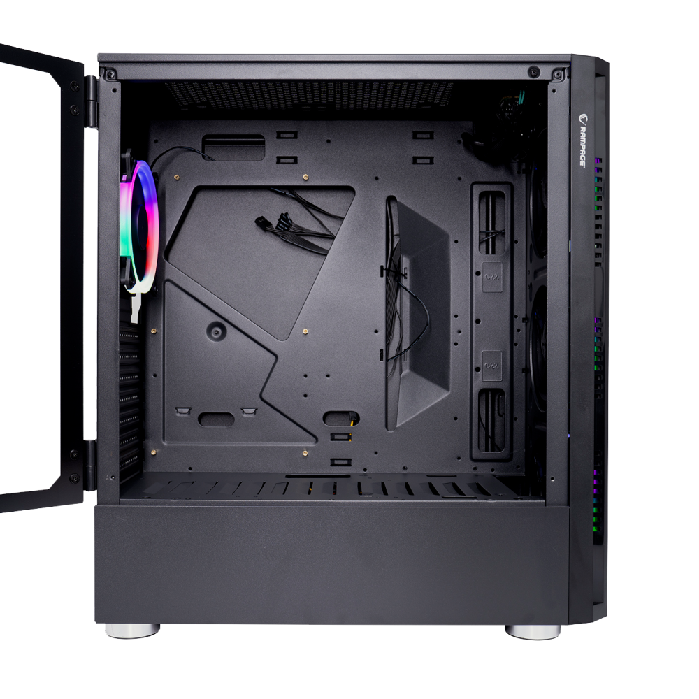 X-HORSE Tempered Glass 650W 80 Plus Bronze 4*Rainbow Fan 1*Usb 3.0 1*Usb 2.0 Gaming Kasa - Rampage