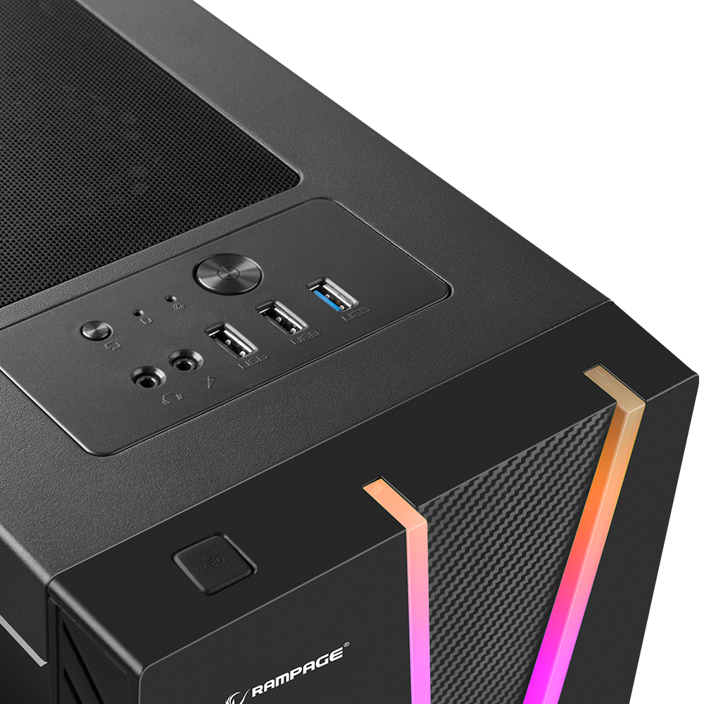 X-MAX 1*120mm Fan Tempered Camlı Gaming Oyuncu Kasası - Rampage