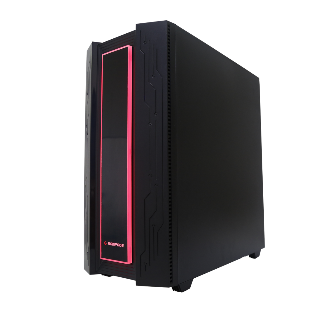 GRAND 600W 80 Plus Bronze Temper Camlı 14cm RGB Fan+Led Şeritli Gaming Oyuncu Kasası - Rampage