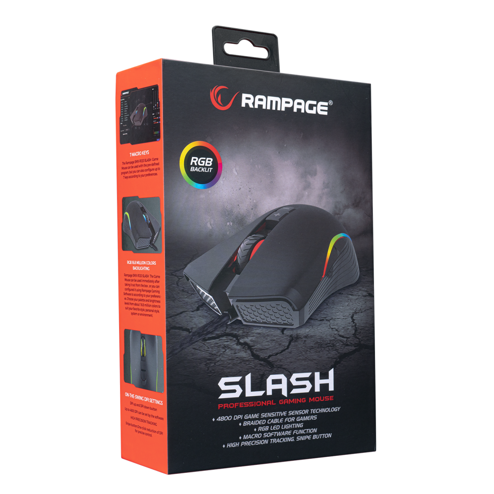 SMX-R120 SLASH 7200dpi RGB Ledli Gaming Oyuncu Mouse - Rampage