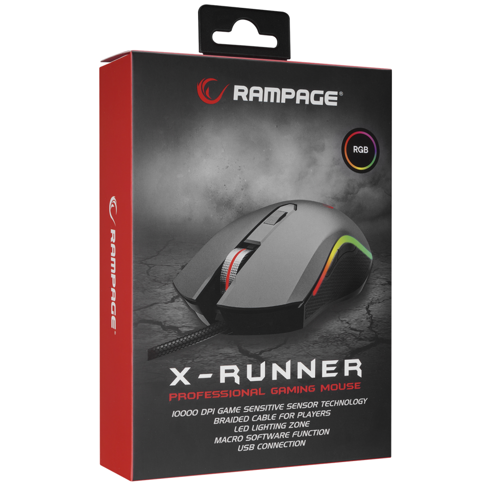 SMX-R79 X-RUNNER Usb Siyah 10000dpi Gaming Oyuncu Mouse - Rampage