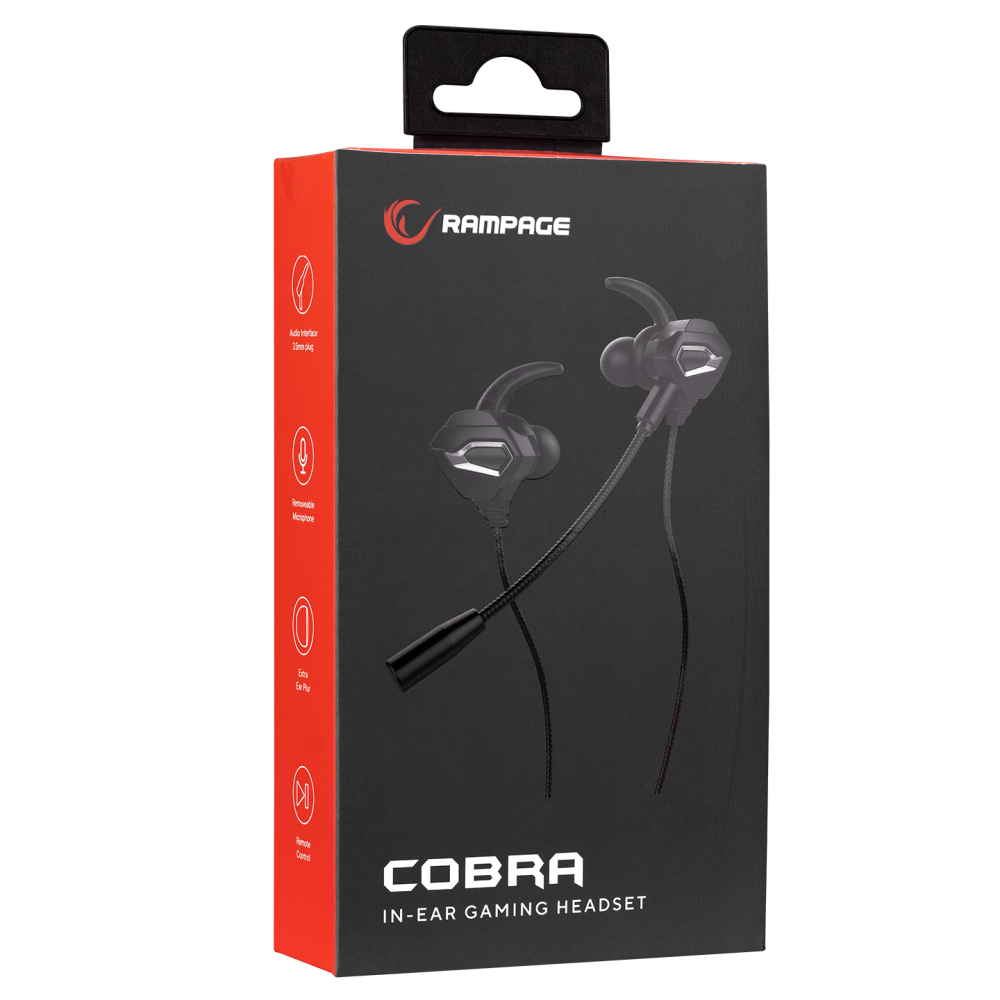 RM-K46 COBRA 3.5mm Oyuncu Kulaklığı - Siyah - Rampage