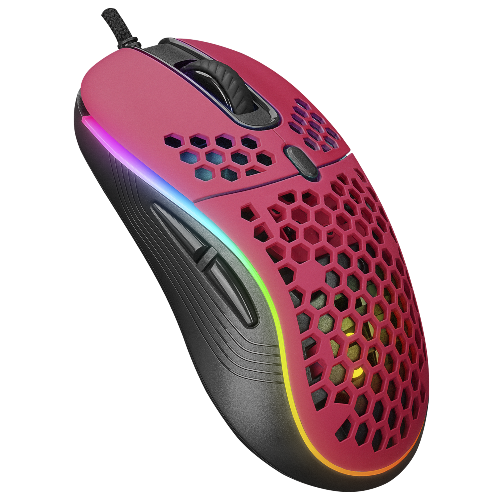 SMX-R85 GENTLE 6400dpi Kırmızı RGB Ledli Süper Hafif Makrolu Gaming Oyuncu Mouse - Rampage