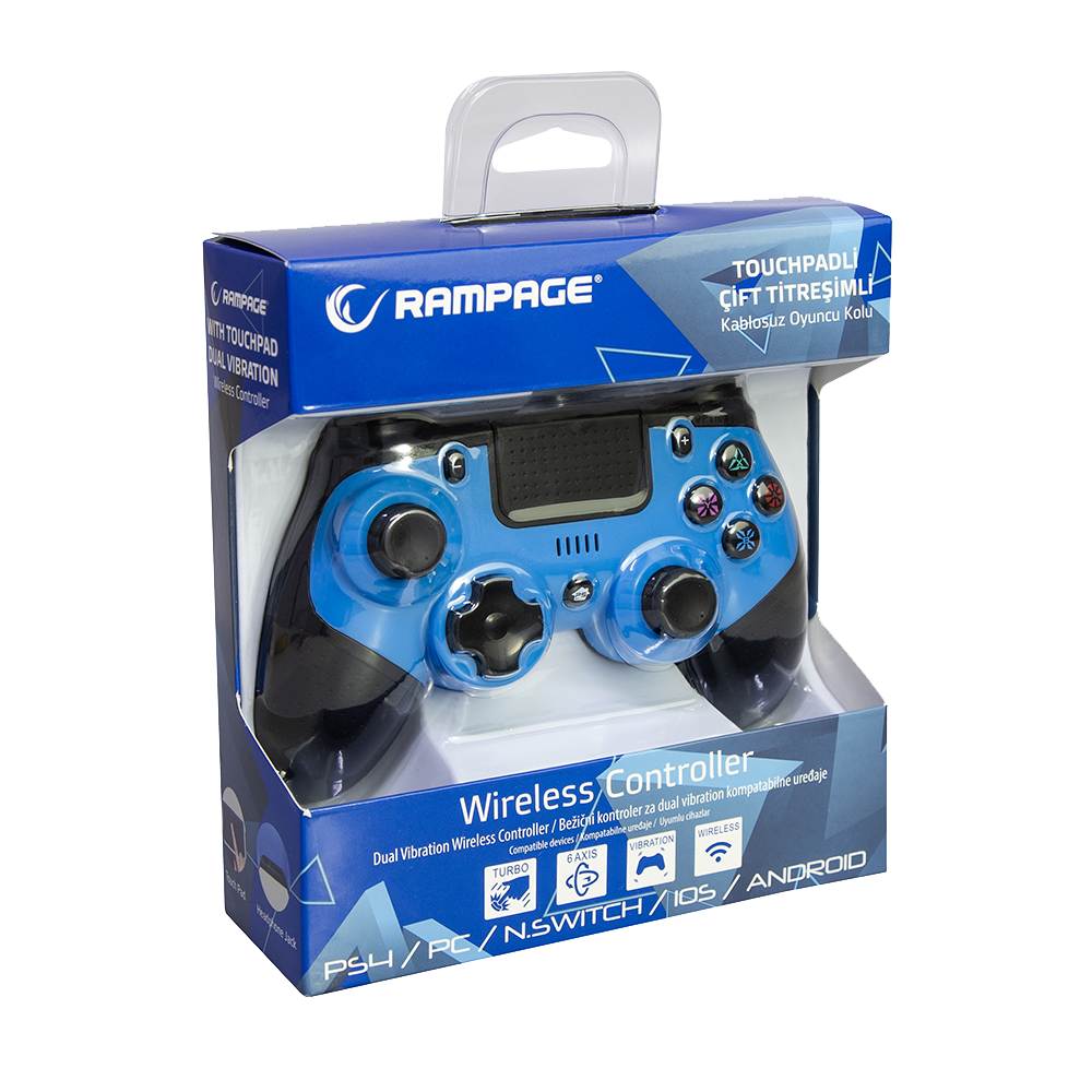 Sg-RPS4 Plus Bluetooth Dual Vibration PS4 Gamepad Joypad-Blue
