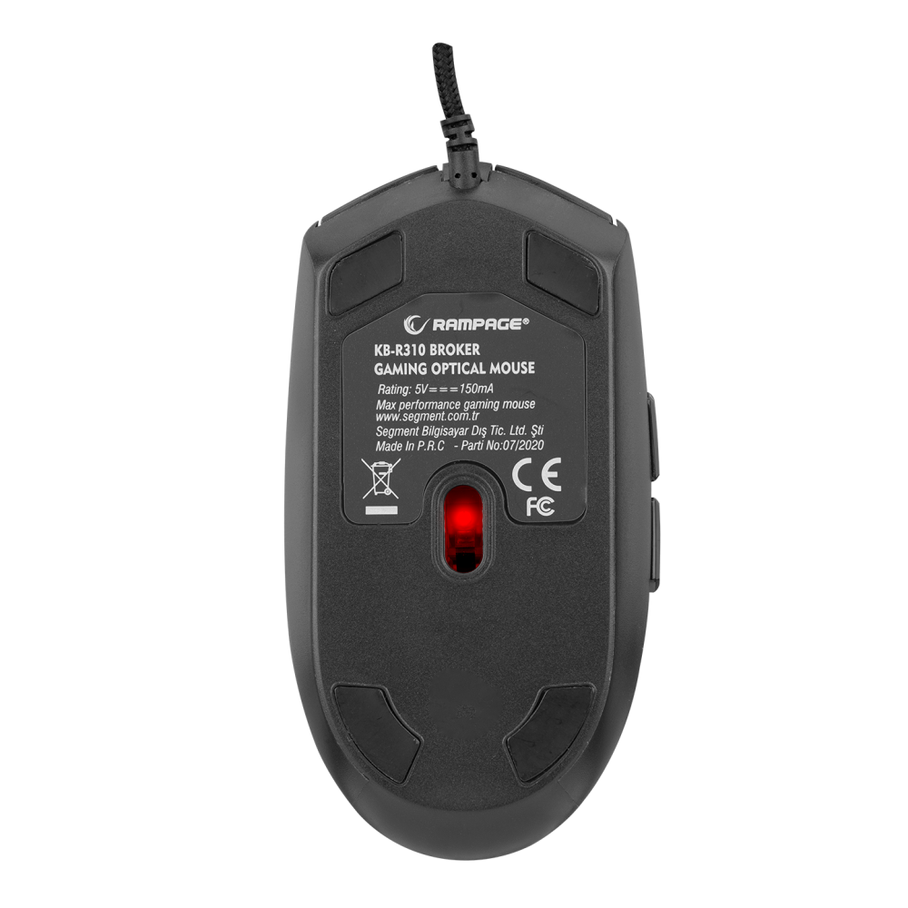 KB-R310 BROKER Siyah Usb Gökkuşağı Zemin Aydınlatmalı Oyuncu Klavye + Mouse Set - Rampage