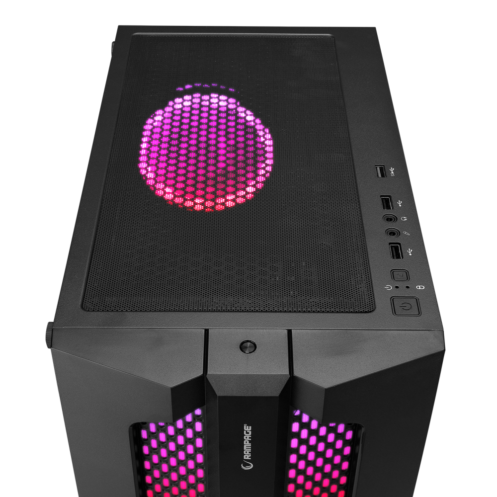 X-BASE Temper Camlı 600W 80 Plus Bronze ARGB Fanlı Gaming Oyuncu Kasası - Rampage