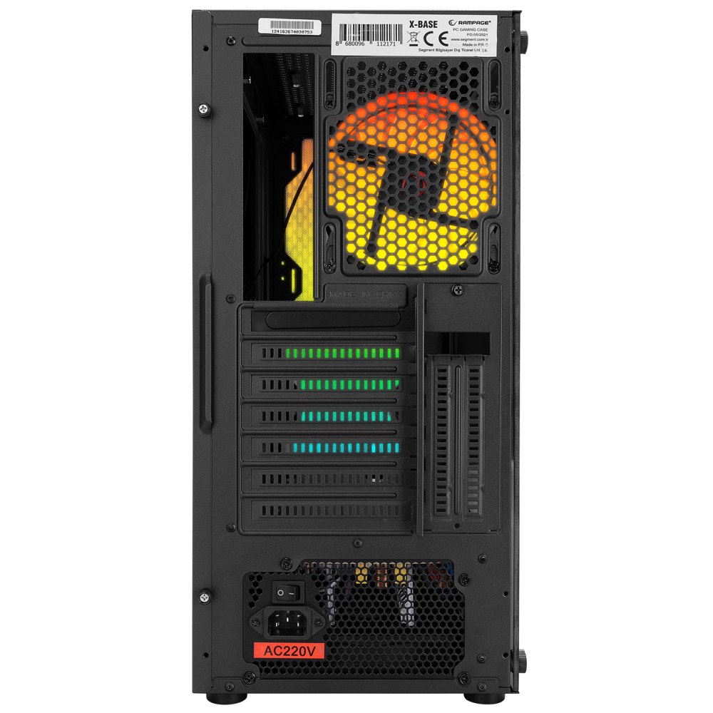 X-BASE Temper Camlı 600W 80 Plus Bronze ARGB Fanlı Gaming Oyuncu Kasası - Rampage