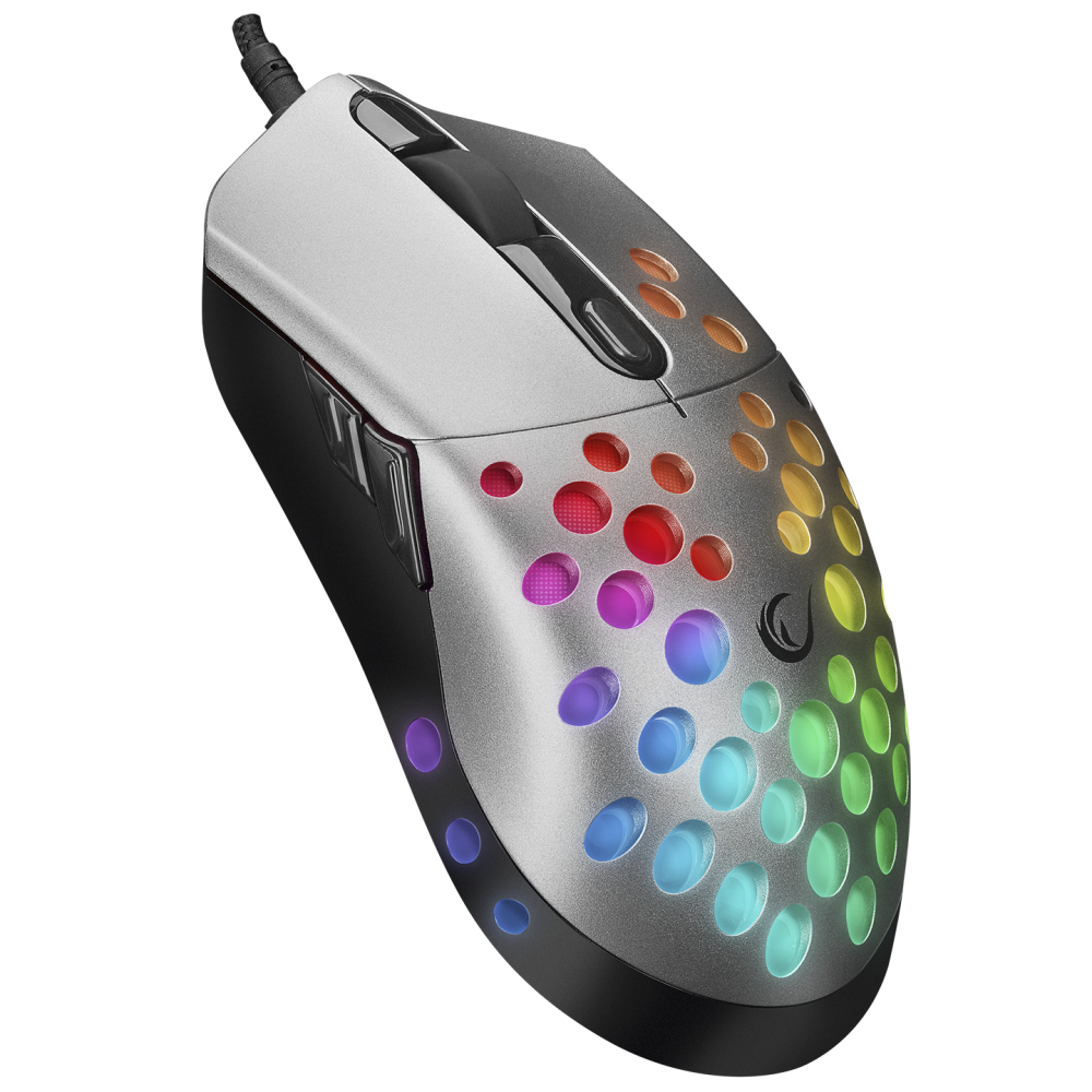 SMX-R66 ROCKET Ultra Hafif Gümüş RGB Ledli 12000dpi Gaming Oyuncu Mouse