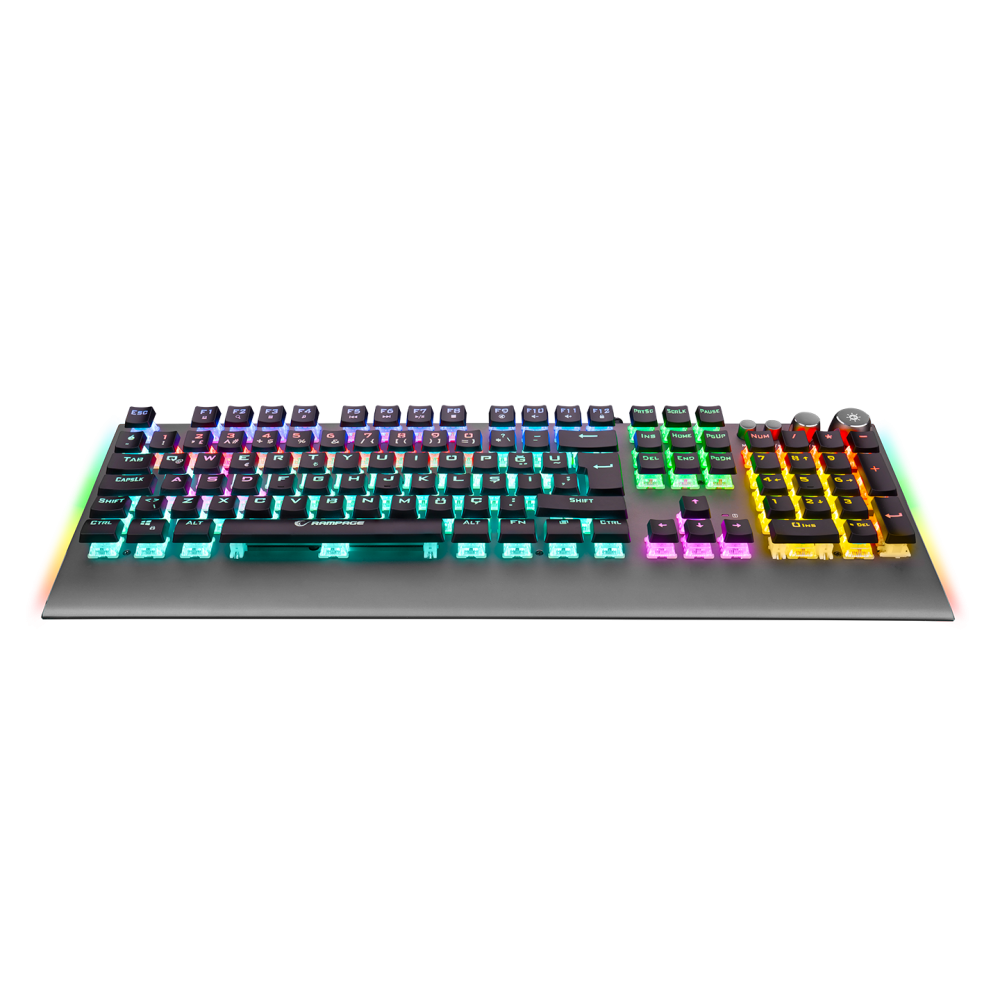 KB-R210 FAVORY Rainbow Aydınlatmalı Kristal Blue Switch Mekanik Gaming Oyuncu Klavyesi - Rampage