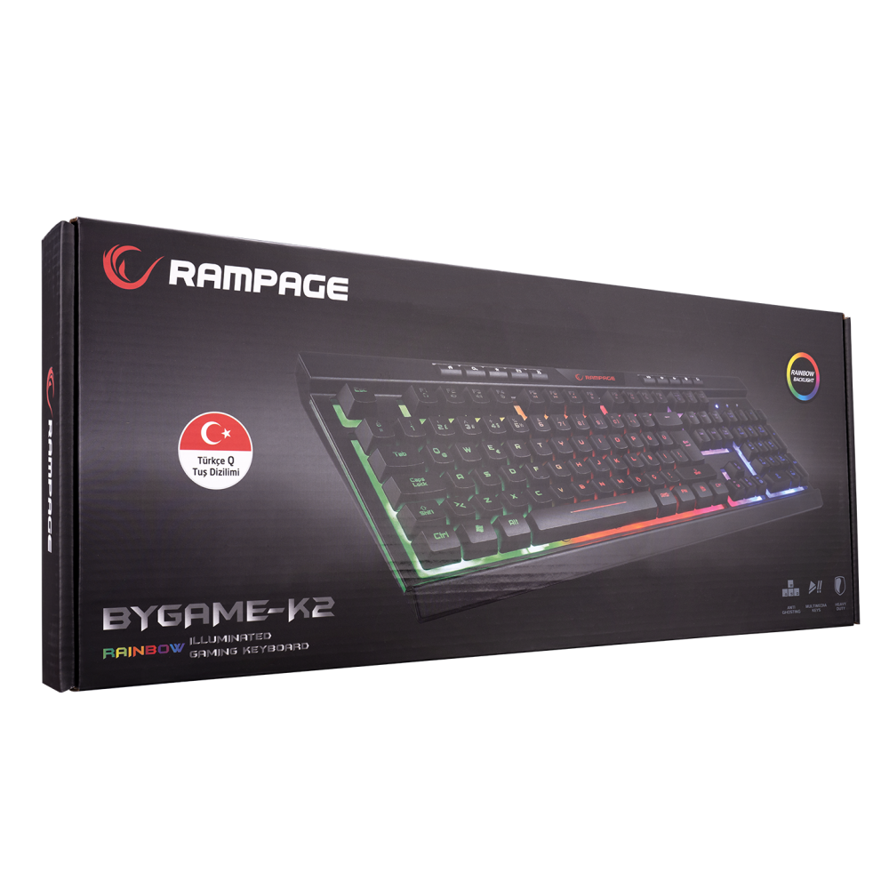 BYGAME-K2 Rainbow Aydınlatmalı Multimedia Gaming Oyuncu Klavyesi