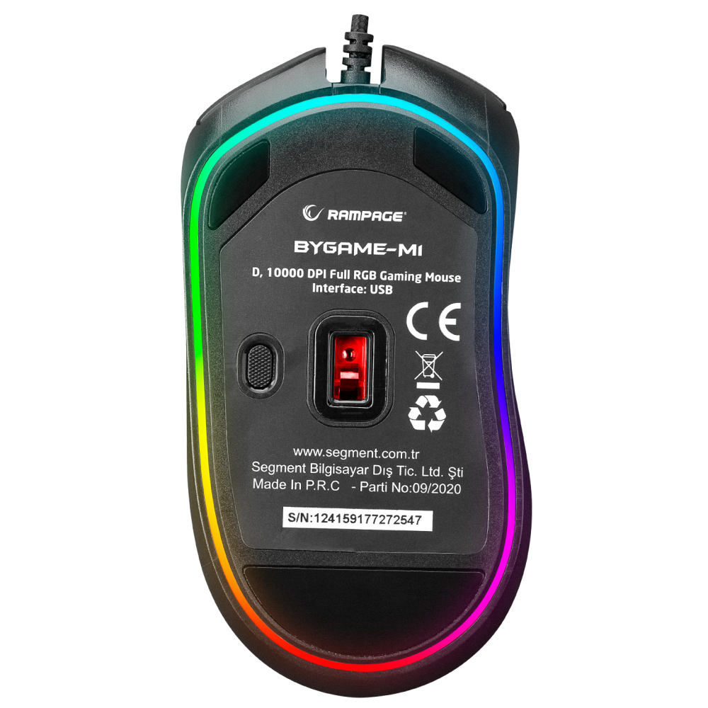BYGAME-M1 Full RGB Işıklı 10000dpi 7 Tuşlu Profesyonel Gaming Oyuncu Mouse - Rampage