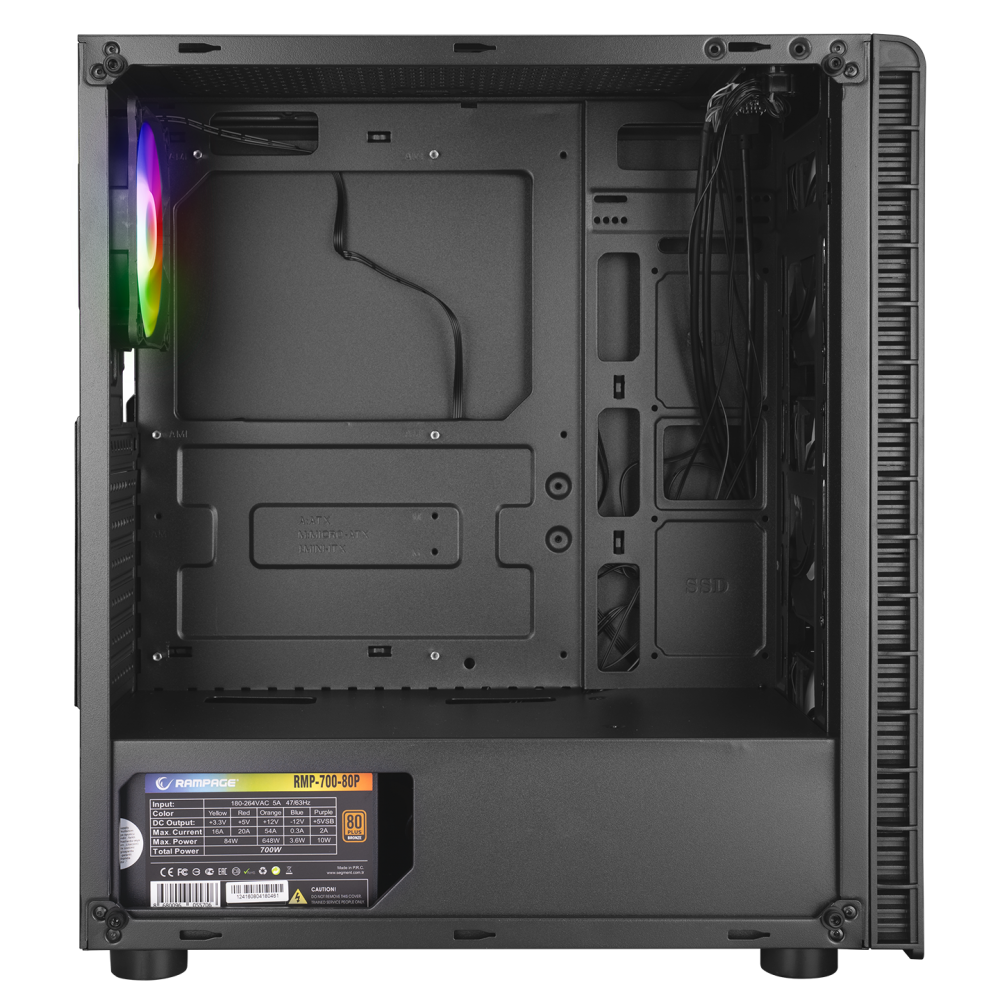 REDSKY MESH 700W 80+ BRONZETemperli Camlı Mid-T Gaming Oyuncu Kasası - Rampage