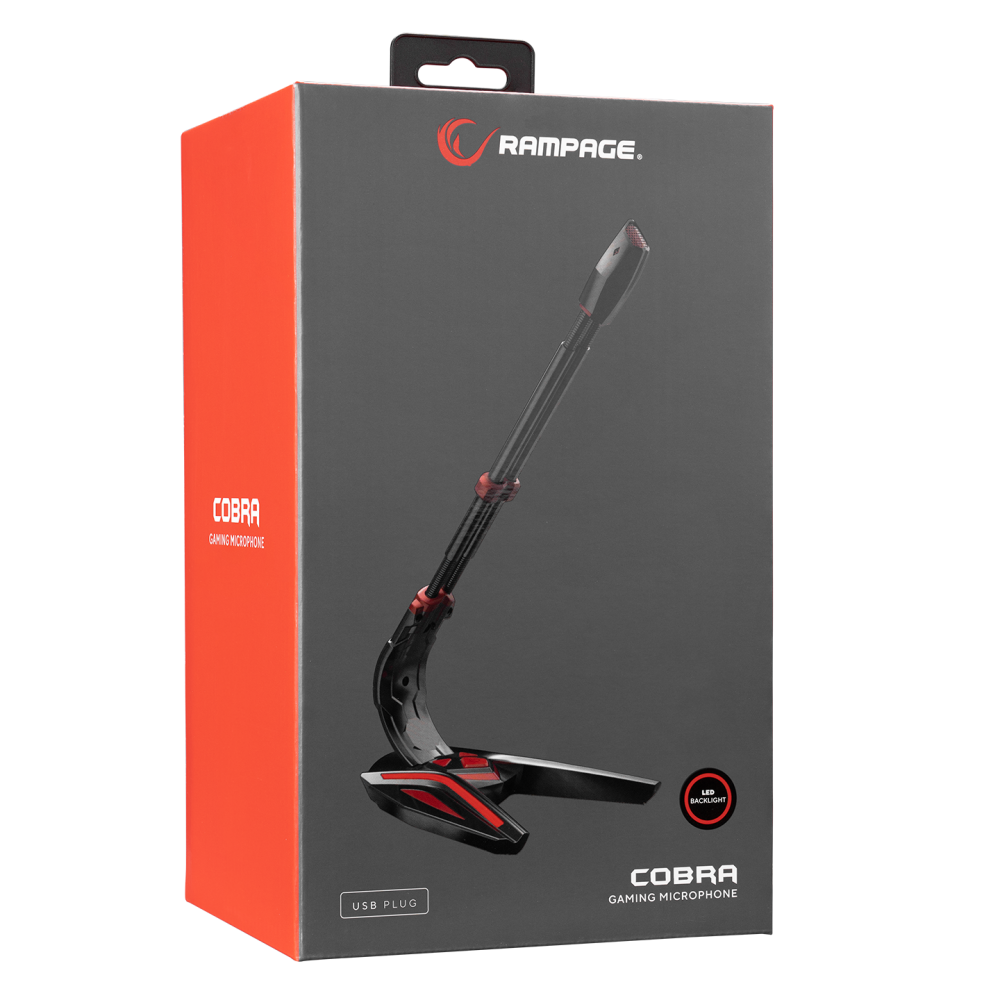 RMX-M9 COBRA Siyah USB Masaüstü Led Mikrofon - Rampage