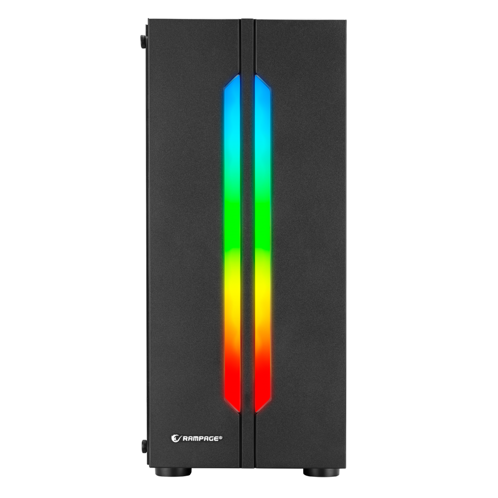 SPECTRA Tempered Glass 600W 80Plus Rainbow Fan ve Ledli 1*Usb 3.0 + 2* Usb 2.0 Gaming Kasa - Rampage