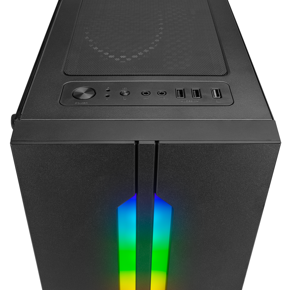 SPECTRA Tempered Glass 600W 80Plus Rainbow Fan ve Ledli 1*Usb 3.0 + 2* Usb 2.0 Gaming Kasa - Rampage