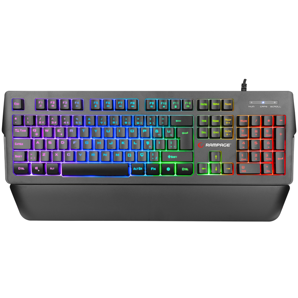 KB-R62 CLASSY RGB Aydınlatmalı Makrolu Bileklik Destekli Gaming Oyuncu Klavyesi - Rampage