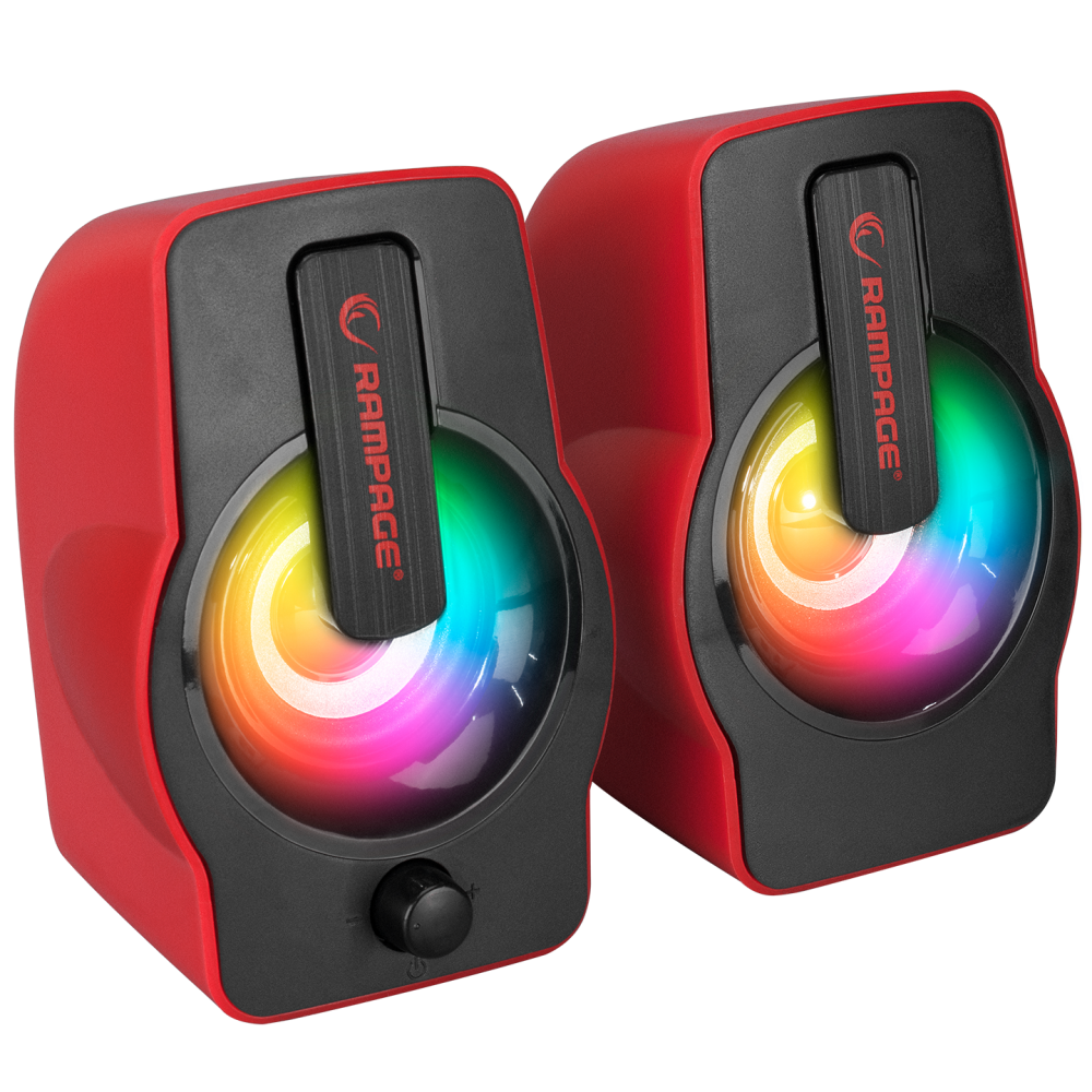 RMS-G7 FALSETTO 2.0 6 Watt RGB Ledli Kırmızı Multimedia Gaming USB Speaker - Rampage