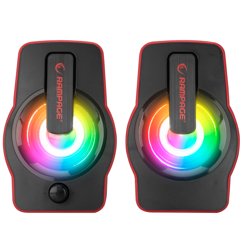RMS-G7 FALSETTO 2.0 6 Watt RGB Ledli Kırmızı Multimedia Gaming USB Speaker - Rampage