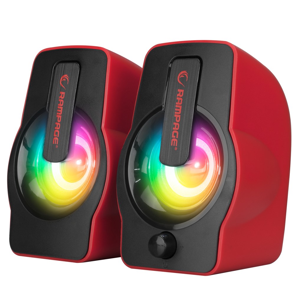 RMS-G7 FALSETTO 2.0 6 Watt RGB Ledli Kırmızı Multimedia Gaming USB Speaker - Rampage