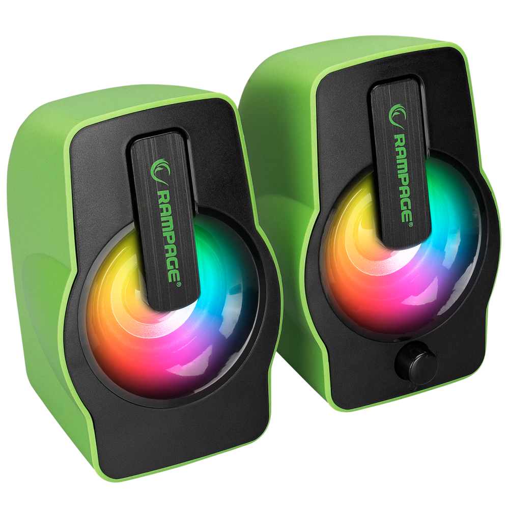 Rms-G7 Falsetto 2.0 6 Watt RGB Multimedia Gaming Speaker-Green Rms-G7 Falsetto 2.0 6 Watt RGB Multimedia Gaming Speaker-Green