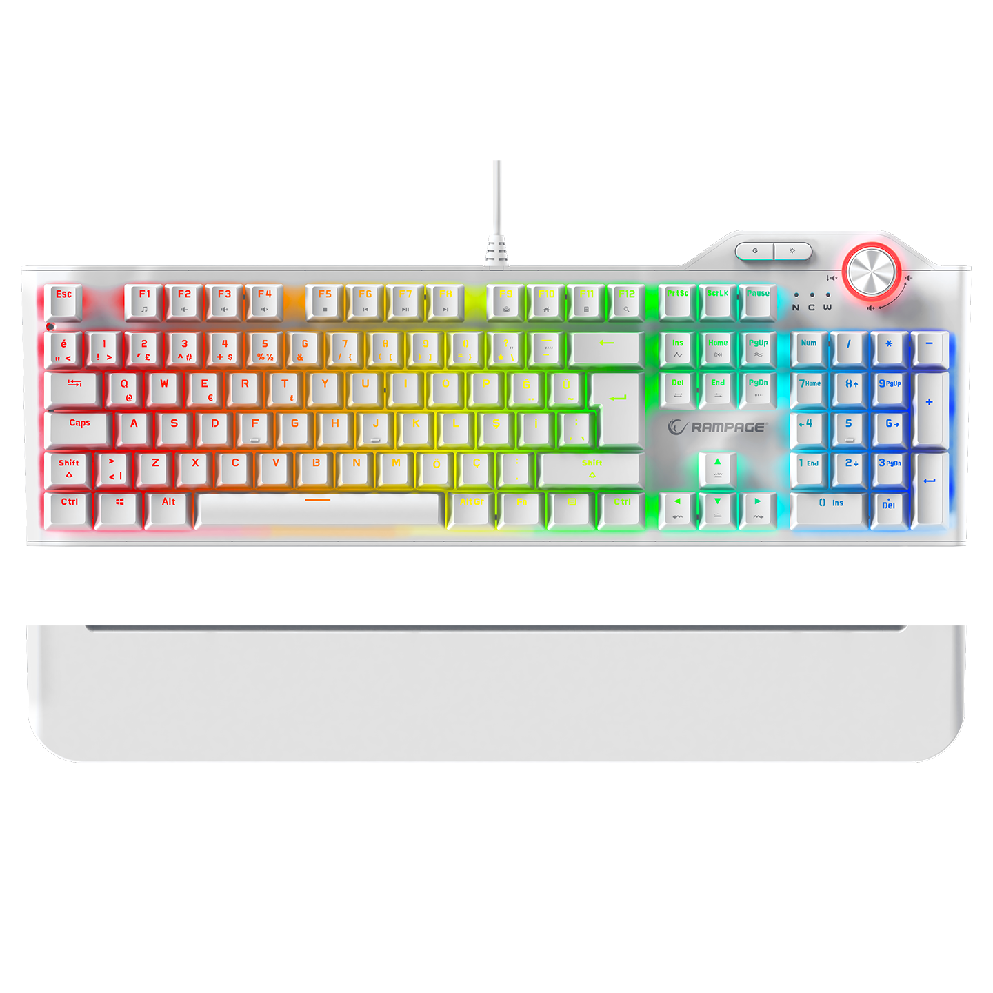 Red Switch Q Multimedia Oyuncu Klavyesi-Beyaz