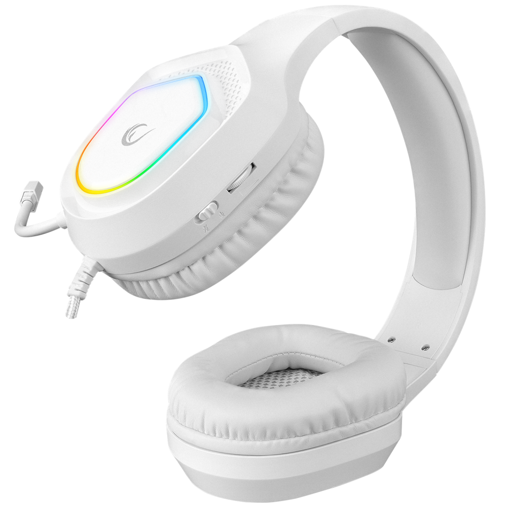 RM-K90 VECTOR RGB 3.5mm Oyuncu Kulaklığı - Beyaz - Rampage