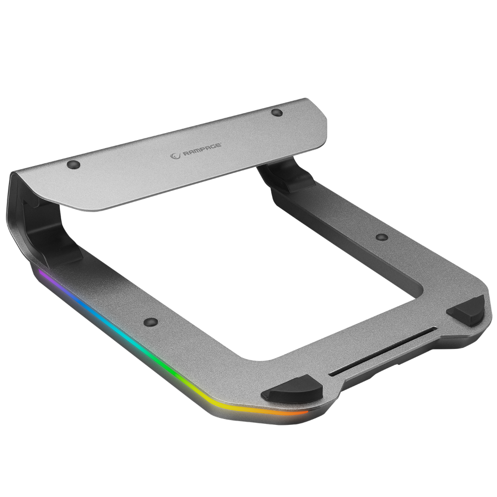 ADS-T6U RAMP 4 Adet USB 3,0 HUB ile RGB Işıklı Alüminyum Dizüstü Bilgisayar Standı - Rampage